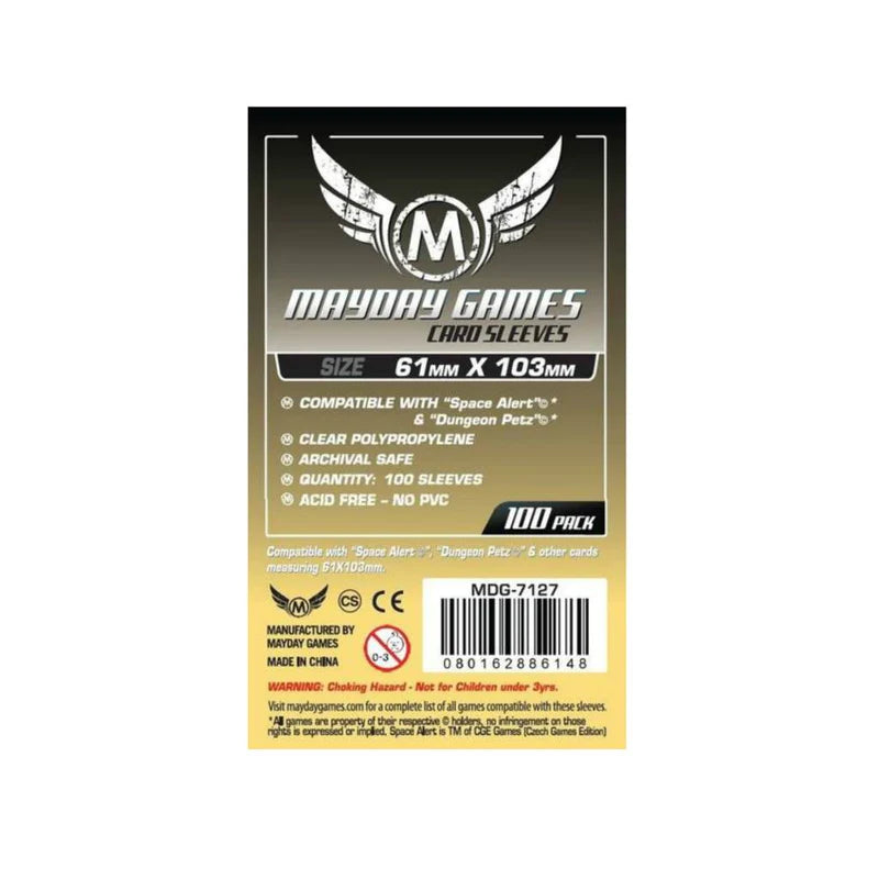 Mayday: Space Alert/Dungeon Petz Sleeves 61mm X 103mm 100Ct Card Sleeves Mayday Games