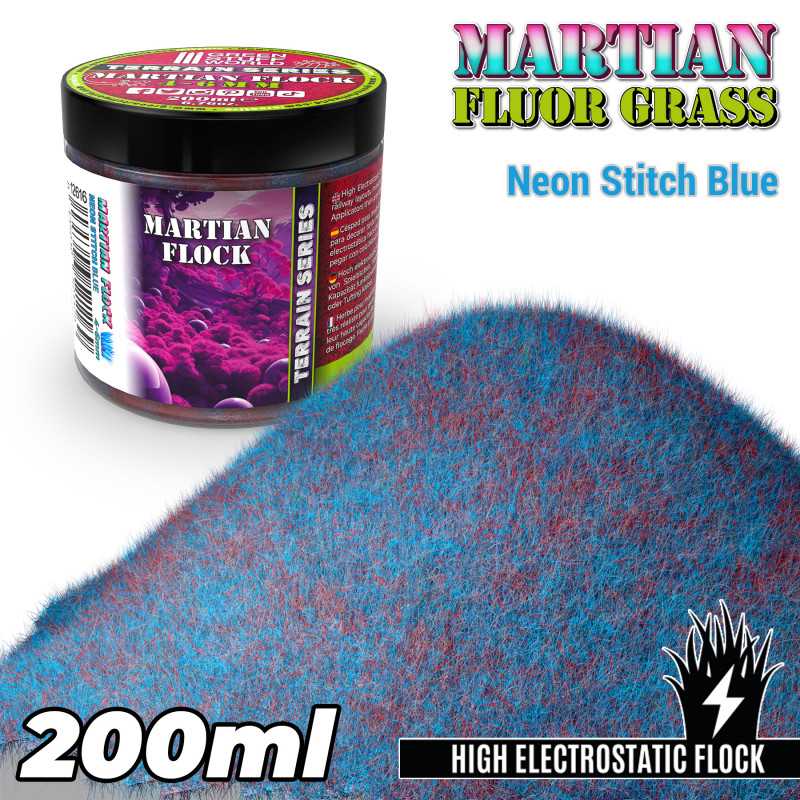 Green Stuff World: Martian Fluor Flock - Neon Stitch Blue 200ml