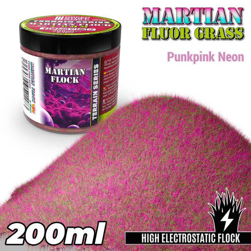 Green Stuff World: Martian Fluor Flock - Punk Pink Neon 200ml Basing Materials Green Stuff World
