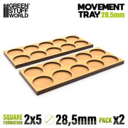 Green Stuff World: Movement Trays - Skirmish Lines 28.5mm 5x2 (2 Trays) Model Tools & Glue Green Stuff World