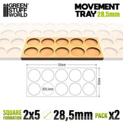 Green Stuff World: Movement Trays - Skirmish Lines 28.5mm 5x2 (2 Trays) Model Tools & Glue Green Stuff World