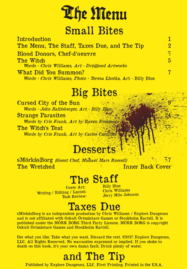 Mörk Borg: SMÖRKÅSBORG Zine #1 (18+) [Extra Gross Kickstarter Edition] Role Play Explore Dungeons