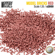 Green Stuff World: Miniature Bricks - Red x2000 1:35 Scale Model Tools & Glue Green Stuff World