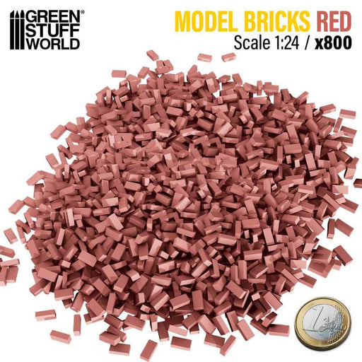 Green Stuff World: Miniature Bricks - Red x800 1:24 Scale Model Tools & Glue Green Stuff World
