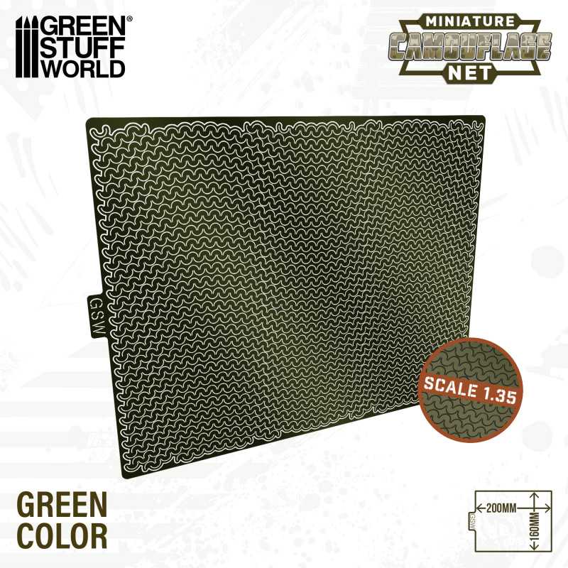 Green Stuff World: Miniature Camouflage Nets Green 1:35 Model Tools & Glue Green Stuff World