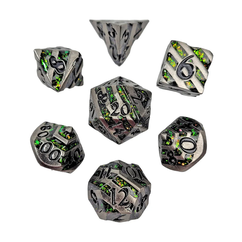 Forged Gaming: Mini Metal 7-Die Set - "Druid's Emerald" Dice & Gaming Accessories Forged Gaming