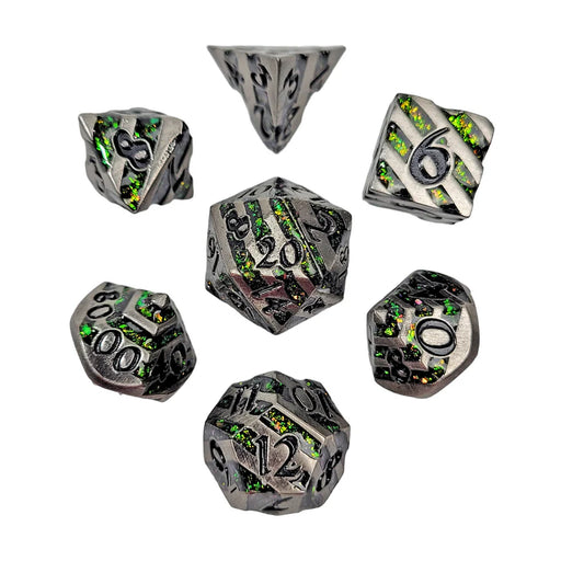 Forged Gaming: Mini Metal 7-Die Set - "Druid's Emerald" Dice & Gaming Accessories Forged Gaming