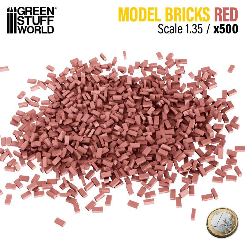 Green Stuff World: Miniature Bricks - Red x500 1:35 Scale Model Tools & Glue Green Stuff World
