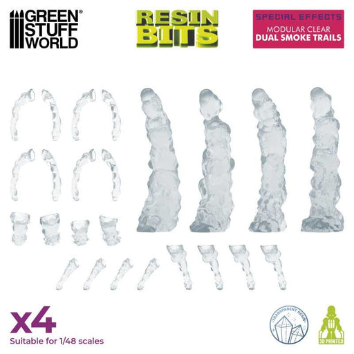 Green Stuff World: 3D printed set - Special Effects: Modular Clear Dual Smoke Trails for Jump Packs Model Tools & Glue Green Stuff World