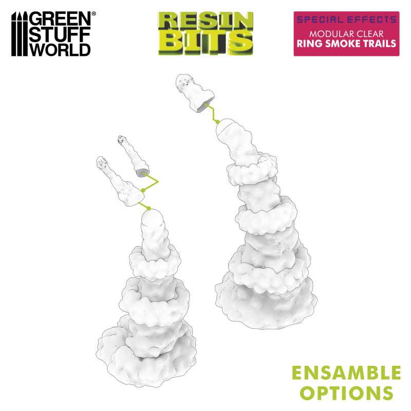 Green Stuff World: 3D printed set - Special Effects: Modular Clear Ring Smoke Trails for Jump Packs Model Tools & Glue Green Stuff World