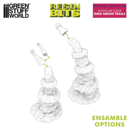Green Stuff World: 3D printed set - Special Effects: Modular Clear Ring Smoke Trails for Jump Packs Model Tools & Glue Green Stuff World