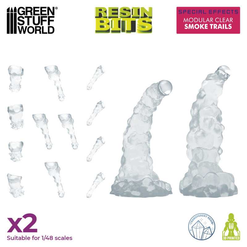 Green Stuff World: 3D printed set - Special Effect: Modular Clear Smoke Trails for Jump Packs Model Tools & Glue Green Stuff World
