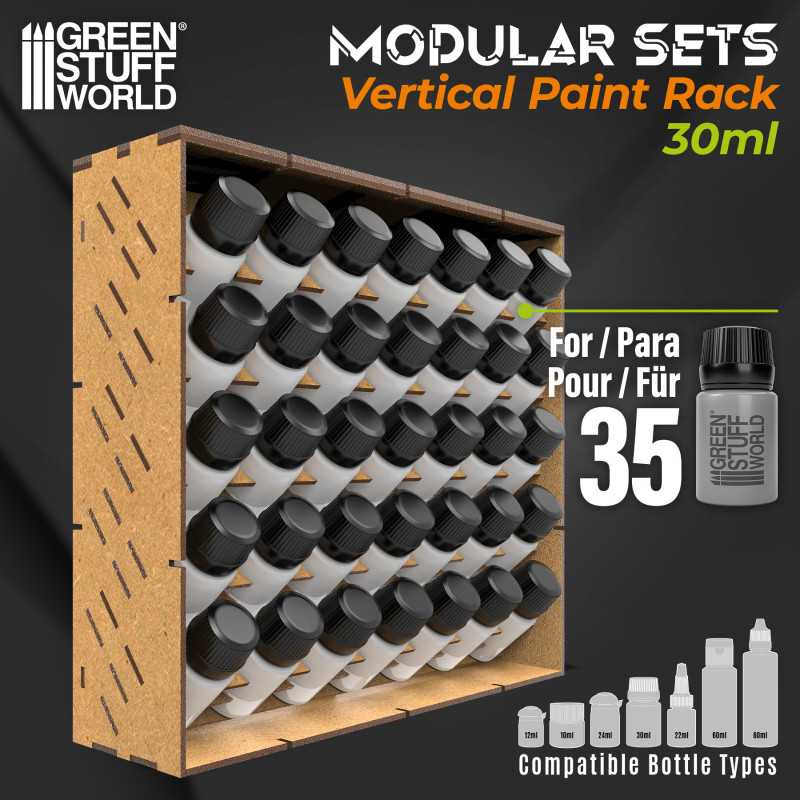 Green Stuff World: Modular Paint Rack - VERTICAL 30ml Model Tools & Glue Green Stuff World
