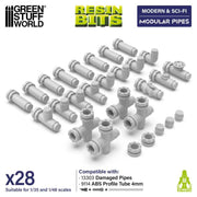 Green Stuff World: 3D printed set - Modular pipes 1:48-1:35 Model Tools & Glue Green Stuff World