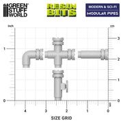 Green Stuff World: 3D printed set - Modular pipes 1:48-1:35 Model Tools & Glue Green Stuff World