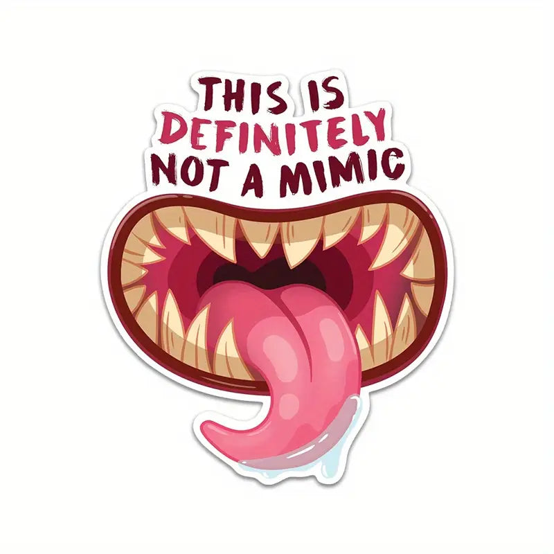 Dungeons & Dragons 'Not A Mimic' Transparent Vinyl Sticker Stickers, Pins & Patches Taps Imports