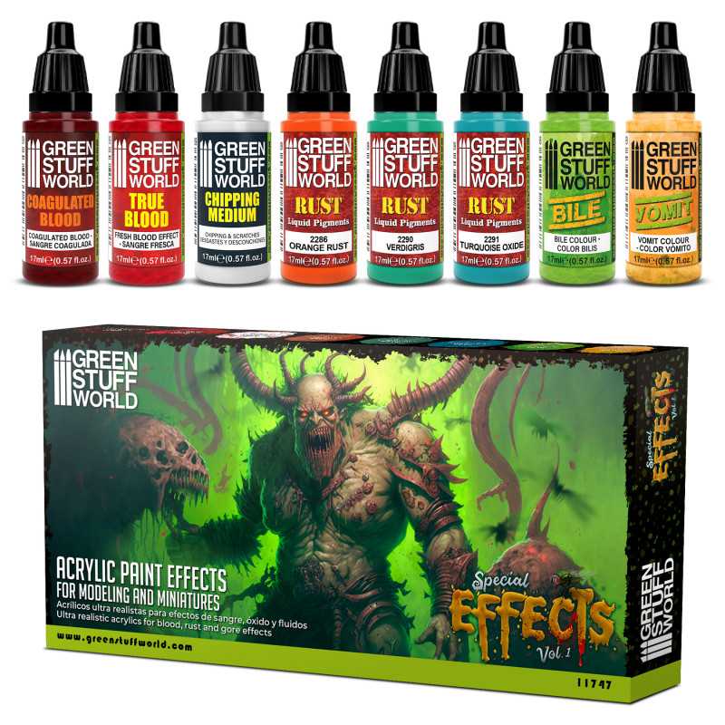 Green Stuff World: Acrylic Paint Set - Special Effects Vol. 1 Model Tools & Glue Green Stuff World