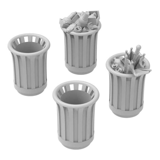 Green Stuff World: 3D printed set - Park Trash Cans - Round 1:48 Model Tools & Glue Green Stuff World