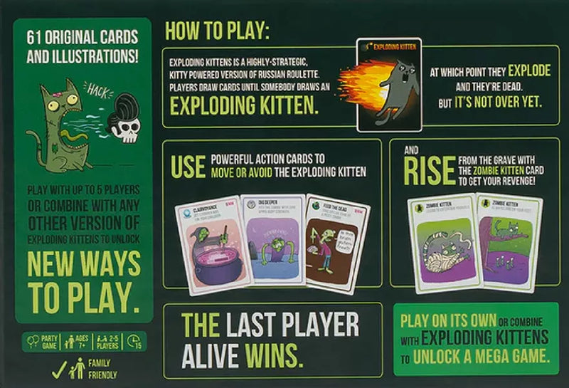 Exploding Kittens: Zombie Kittens Board Games Exploding Kittens   