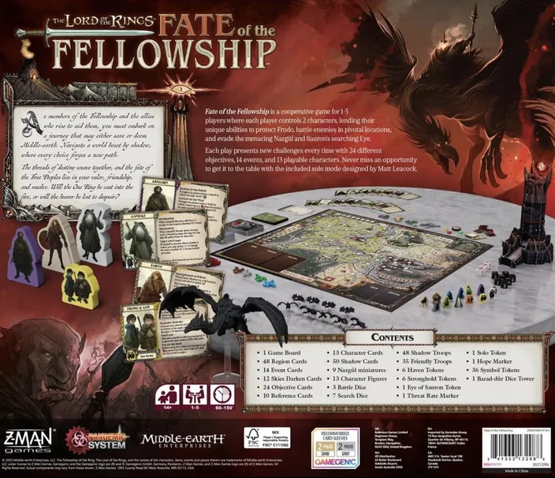 The Lord of the Rings: Fate of the Fellowship Board Games Z-Man Games