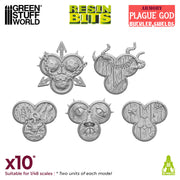 Green Stuff World: 3D printed set - Plague God Bucklers Model Tools & Glue Green Stuff World
