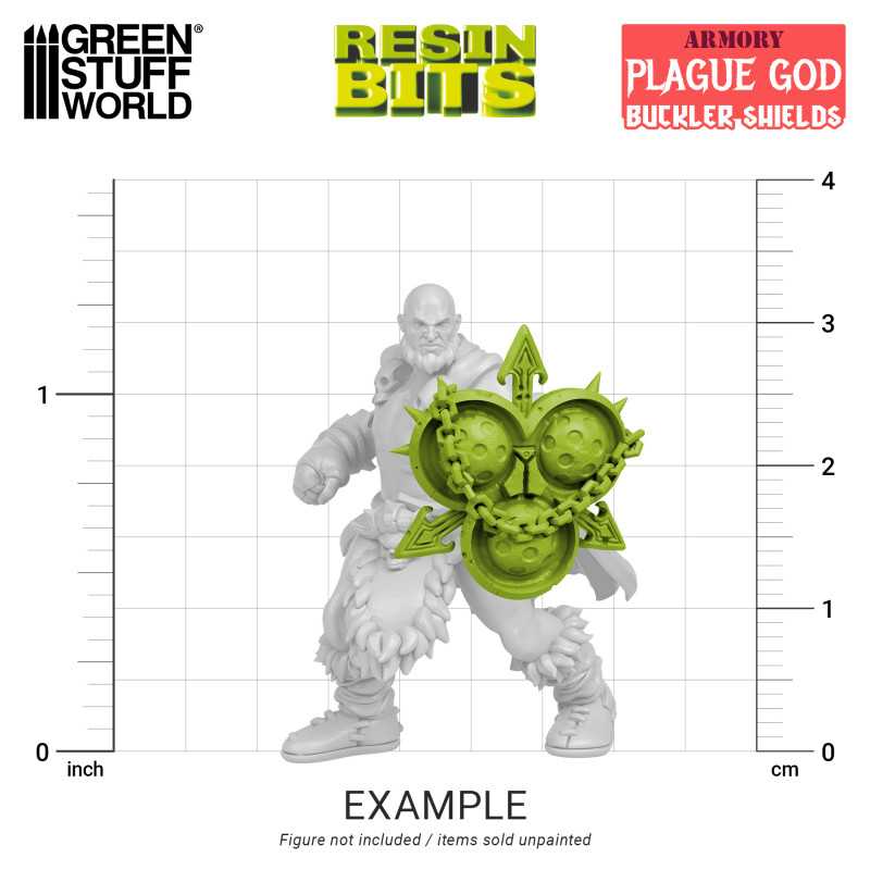 Green Stuff World: 3D printed set - Plague God Bucklers Model Tools & Glue Green Stuff World