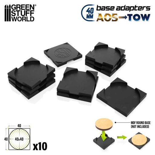 Green Stuff World: Hollow Square Bases - Black 40mm x10 Model Tools & Glue Green Stuff World