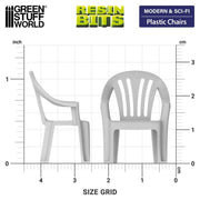 Green Stuff World: 3D printed set - Plastic Chairs 1:48 Model Tools & Glue Green Stuff World