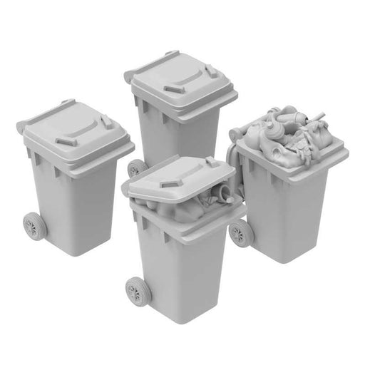 Green Stuff World: 3D printed set - Plastic Trash Bins 1:48 Model Tools & Glue Green Stuff World