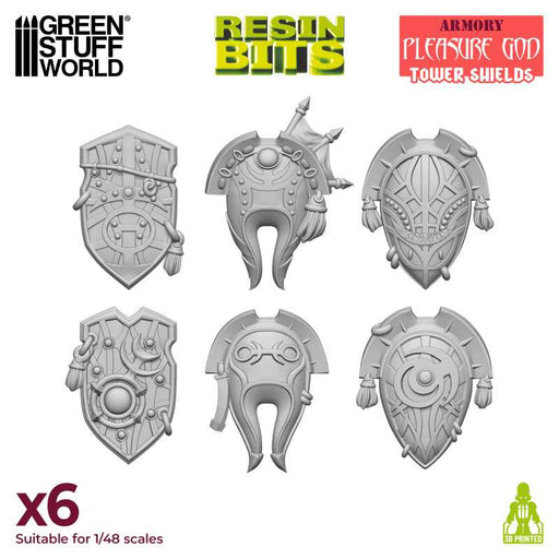 Green Stuff World: 3D printed set - Pleasure God Tower Shields Model Tools & Glue Green Stuff World