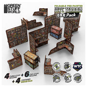 Green Stuff World: Pre-Painted Foldable WTC terrain pack - Orks Model Tools & Glue Green Stuff World