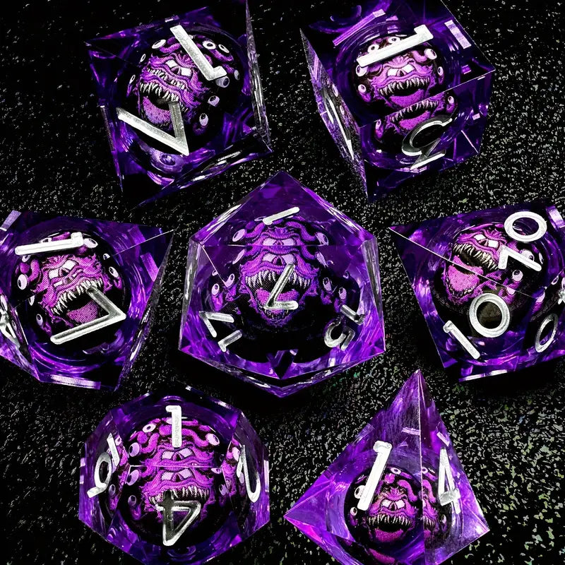 Seriously Good Dice: Dragon's Eye 7 Die Set "Purple Beholder" Dice & Gaming Accessories Taps Imports