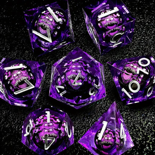 Seriously Good Dice: Dragon's Eye 7 Die Set "Purple Beholder" Dice & Gaming Accessories Taps Imports