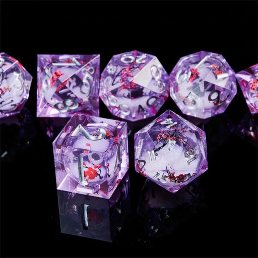 Seriously Good Dice: Sharp-Edged Resin 7 Die Set "Purple Plum" Dice & Gaming Accessories Taps Imports