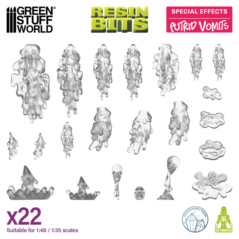 Green Stuff World: 3D printed set - Putrid Vomits 1:48-1:35 Model Tools & Glue Green Stuff World