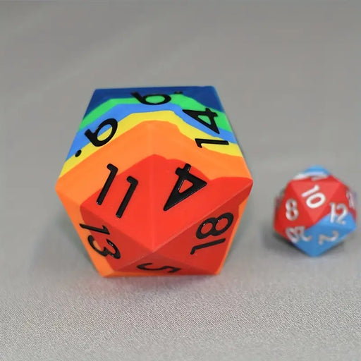 Seriously Good Dice: Large 55mm Rainbow with Black D20 Dice Dice & Gaming Accessories Taps Imports