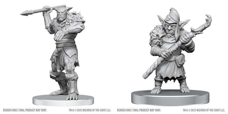 D&D Nolzur's Marvelous Miniatures: W28 Bugbear Stalker & Goblin Hexer Unpainted Miniatures WizKids