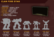 BattleTech: ForcePack - Clan Fire Star BattleTech Catalyst Game Labs   