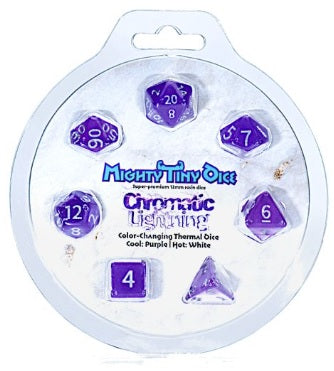 Mighty Tiny Dice: "Chromatic Lightning" 7-Die Dice Set 12mm Dice & Gaming Accessories Gate Keeper Games