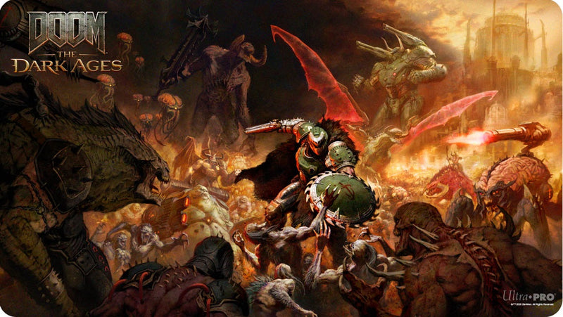 Ultra Pro: Playmat - "Doom Slaying / Onslaught" Bethesda DOOM the Dark Ages Playmats Ultra Pro