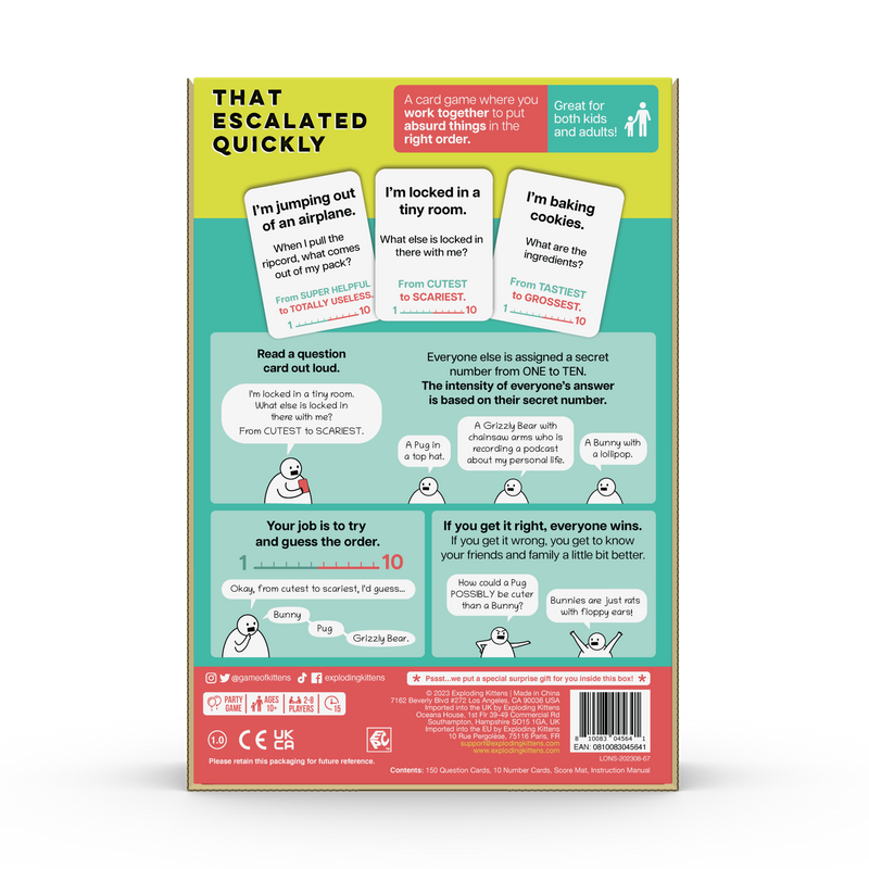 That Escalated Quickly Board Games Exploding Kittens   