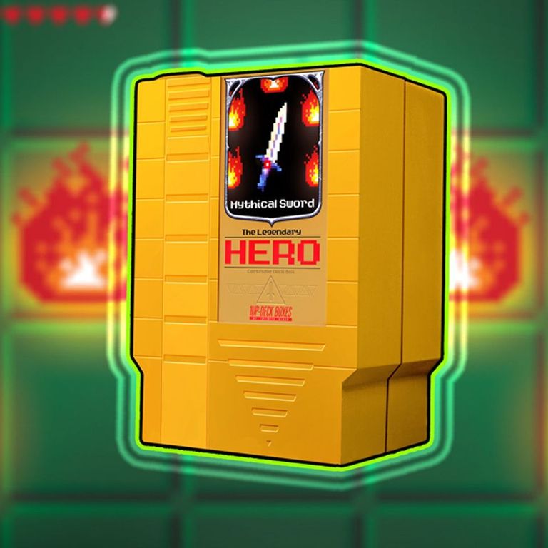 Infinite Black: 1-UP Deck Box 100+ - The Legendary HERO (Mythical Sword) Deck Boxes & Storage Infinite Black