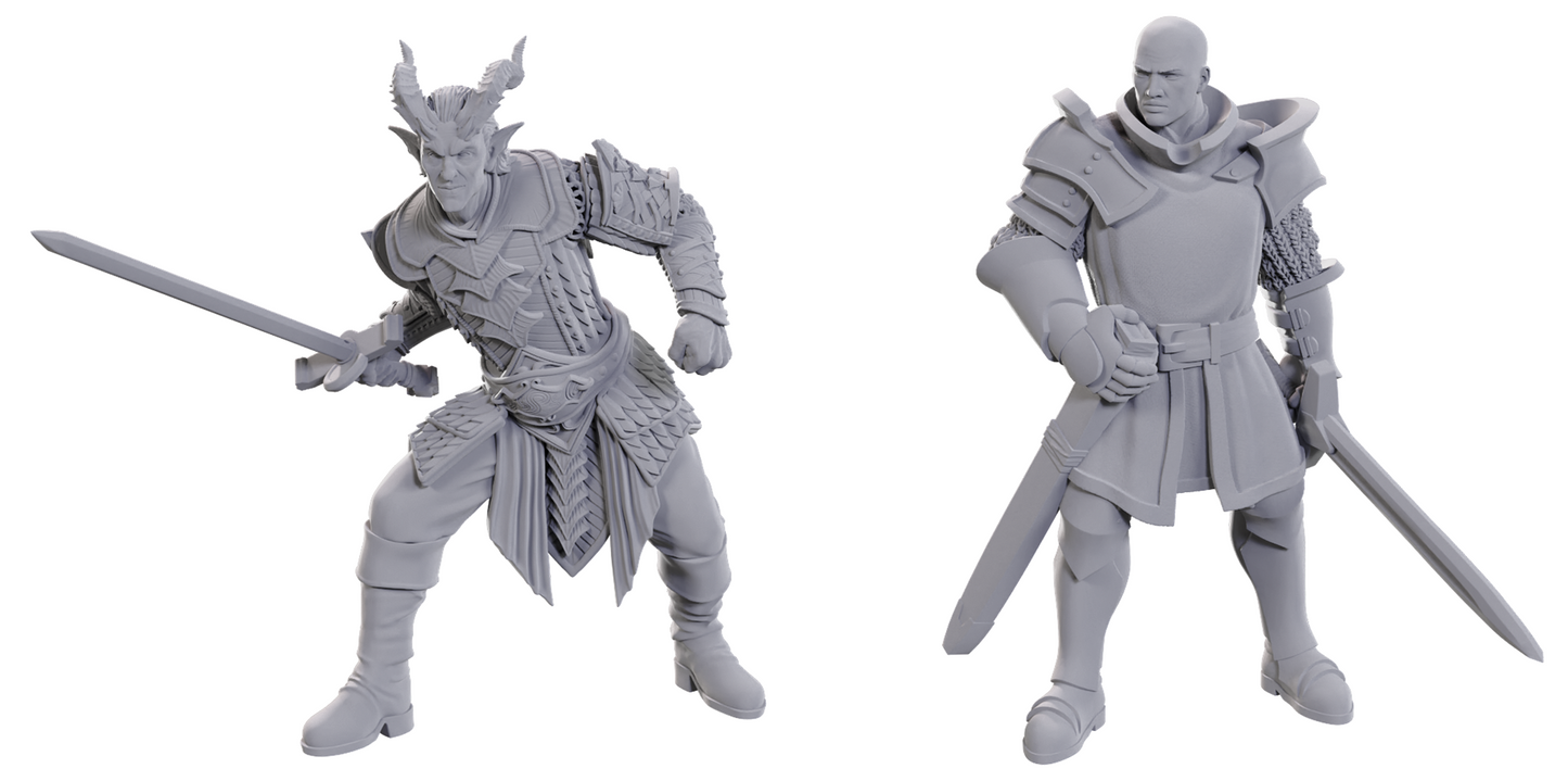 D&D Nolzur's Marvelous Miniatures: Special Edition Baldur's Gate 3: Ulder Ravengard & Zevlor Unpainted Miniatures WizKids