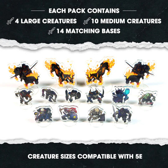 Dungeon Craft: Flat-Pack Minis - Undead Acrylic Standees RPG Miniatures 1985 Games