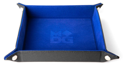 FanRoll: Fold Up Dice Tray - Blue Velvet w/PU Leather Dice & Gaming Accessories Metallic Dice Games