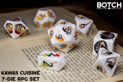 Botch Dice: 7-Die RPG Dice Set - "Kawaii Cuisine" Dice & Counters Botch Dice