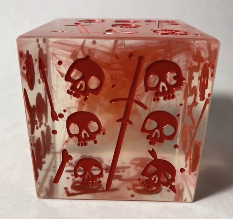 Severed Books: Massive D6 Die/Miniature - Bloody Red Gelatinous Cube (50mm) Dice & Gaming Accessories Severed Books