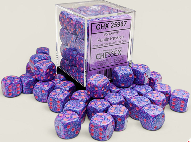 Chessex: 36Ct D6 Dice Set Speckled - Purple Passion (12mm)