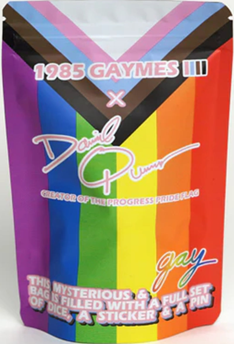 1985 Games: Daniel Quasar Collab Pride Mystery 7-Die Dice Set w/Pin