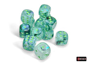 Chessex: 12Ct D6 Dice Set Luminary Borealis - Kelp/Light Green (16mm) Dice & Gaming Accessories Chessex